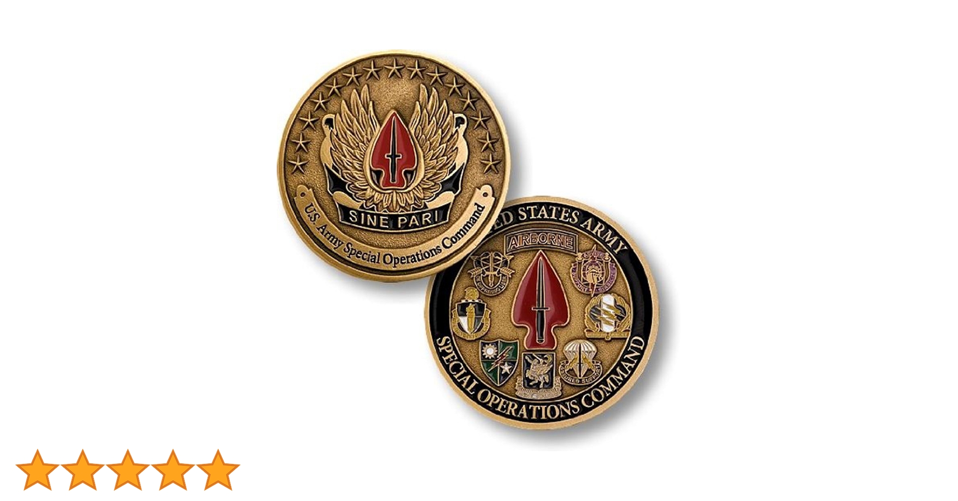 チャレンジコイン‼️ Amazon | U.S. Army Special Operations Command Sine Pari